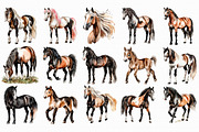 Watercolor Horse Clipart, an Illustration by Libby Wishes (Thumbnail 2 of 4)