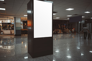 Blank digital display at airport, a Business Photo by SkyNext