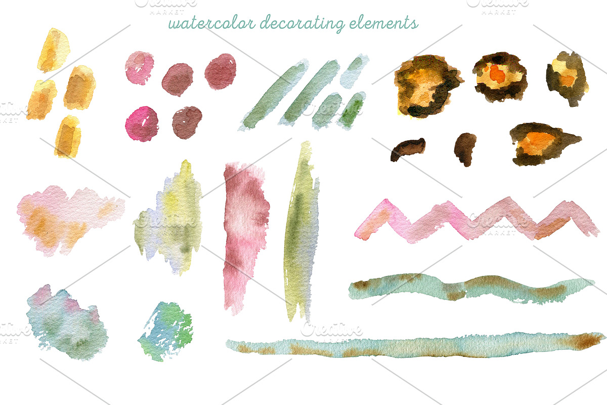 Watercolor Tropical Leaves & Flowers, an Illustration by babenkoirusa (Photo 4 of 17)