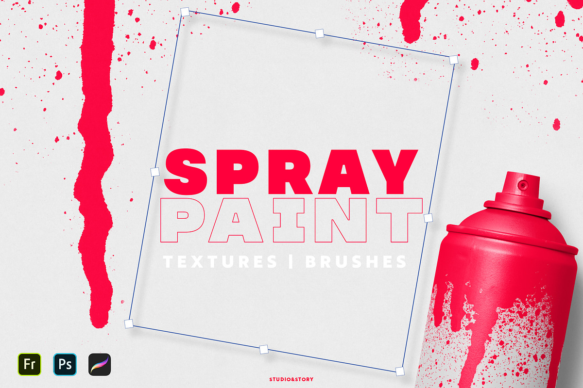 Spray Paint Textures & Brushes, a Brush Add-On by Studio&Story (Photo 1 of 8)