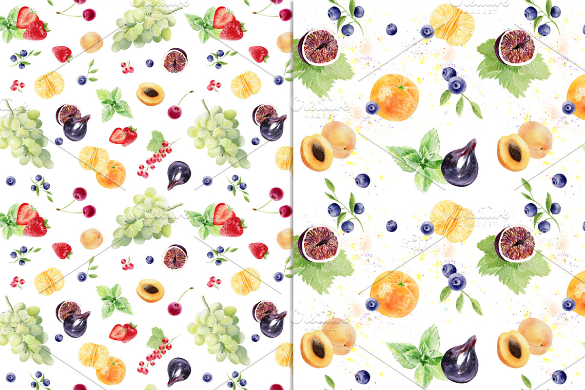 Watercolor fruit set, a Food Illustration by Elegantia (Photo 3 of 7)