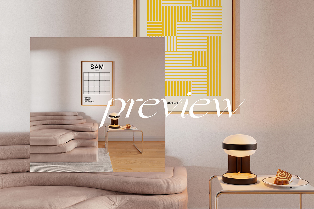 Interior Frame Mockup Set SAM, a Household Mockup by Bonumo (Photo 5 of 13)