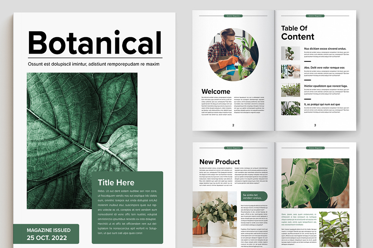 Botanical Magazine Design Template | Creative Market