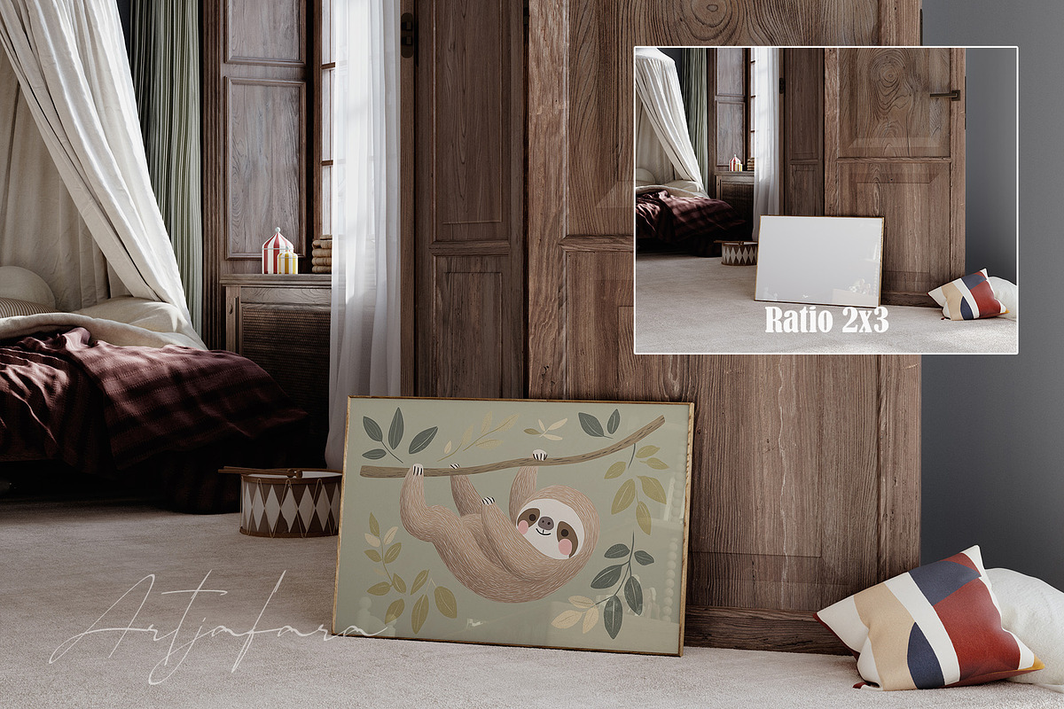 Vintage Nursery Frame Mockup Bundle, a Household Mockup by Artjafara (Photo 5 of 15)
