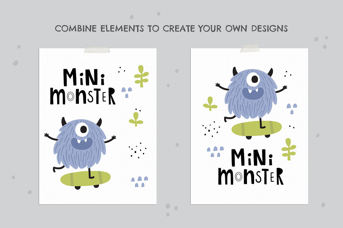 Monsters kids clipart collection, an Animal Illustration by Leysan Shayak (Photo 12 of 15)