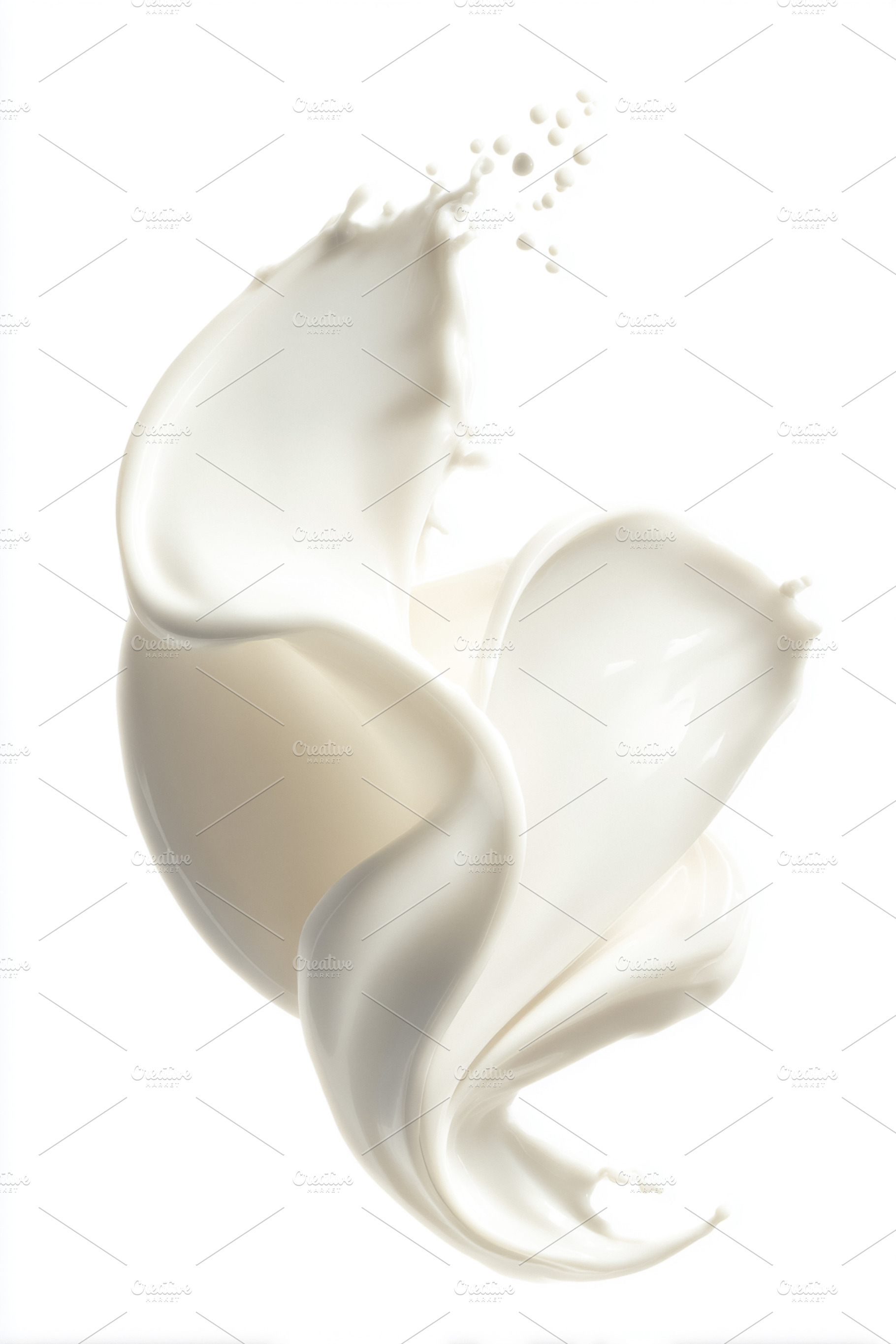 Milk splash creating a creamy liquid wave and abstract design, r, a Photo by Studio ANNA