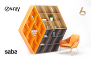 Shelving RUBIKA & armchair NEW YORK, a Furniture 3D Model by Vista 3d (Thumbnail 6 of 6)