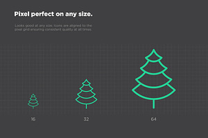 Christmas Tree 16 Thin Line Icons