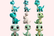 Funny Dinosaur Clipart PNG Bundle, a Graphic by M9 Design (Thumbnail 2 of 9)