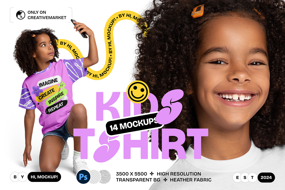 African Kids Girl T-Shirt Mockups, a Shirt Mockup by Hi, Mock-Up! (Photo 1 of 10)