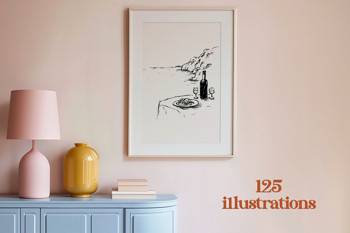 Amalfi Vibe: Vector Ink Sketches, an Object Graphic by divanovskaya_nv (Photo 3 of 20)