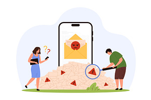Warning scam and spam notification, an Object Illustration by Flashvector