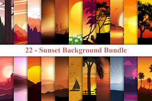 Sunset Background Bundle, a Texture Illustration by Digital Studio