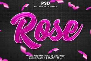 Rose 3d Editable Psd Text Effect, a Brushes & More by bdrobin