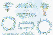 Forget Me Not Watercolor Clipart, an Illustration by Daryartsy (Thumbnail 2 of 8)