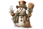 Cozy Snowman Clipart JPG, an Illustration by Memories By Lea (Thumbnail 16 of 17)