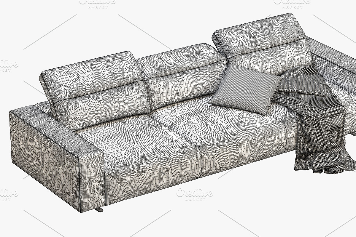 BoConcept Hampton 3-seater sofa, a Furniture 3D Model by 3dmitruk (Photo 10 of 11)