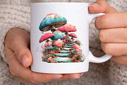 Whimsical Mushroom Pathways Clipart, a Seasonal Illustration by Canvas Craft (Thumbnail 7 of 7)