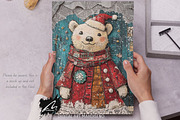 Cute Xmas Polar Bear Scrappapers, an Animal Illustration by Digital Art Mahdiseño (Thumbnail 3 of 10)