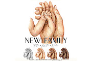 New Family Parents and Newborn Hands, a Person Illustration by EkaterinaViArt (Thumbnail 1 of 5)