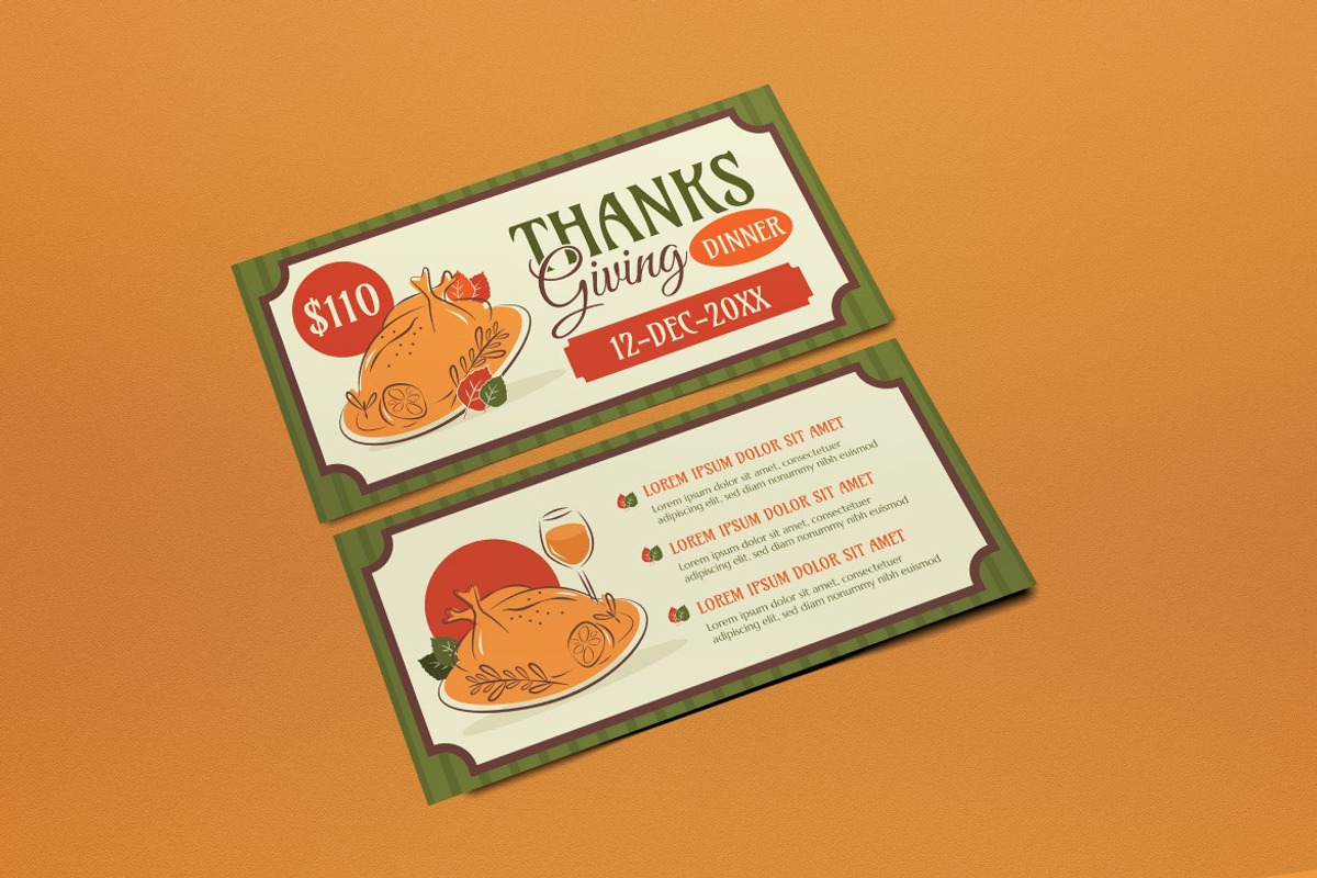 Thanksgiving Dinner Voucher, a Card Template by graphicook (Photo 2 of 3)