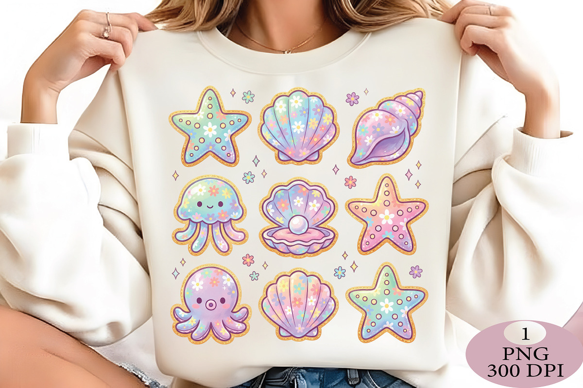 Faux Patchwork Seashell Clam Summer, an Illustration by Daily.Designs (Photo 4 of 5)