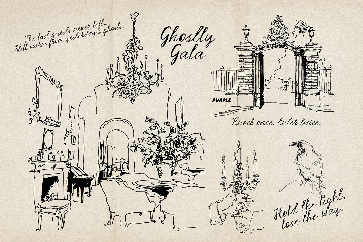 Ghostly Gala: Halloween Clipart, a Decorative Illustration by Purple (Photo 4 of 11)
