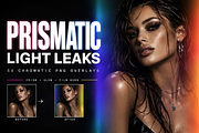 Prismatic Light Leaks 50PNG Overlays, a Texture Graphic by MarisoArt (Thumbnail 1 of 9)