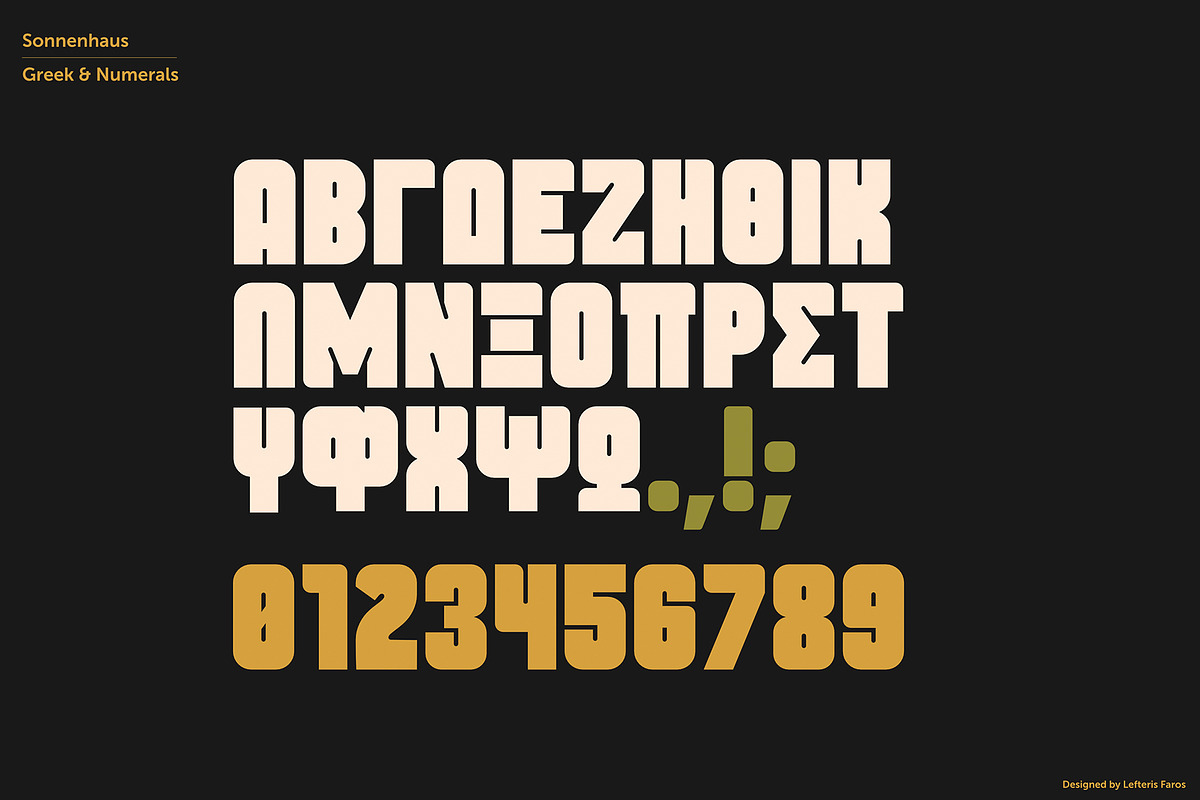 Sonnenhaus - Display Font, a Font by Lefteris Faros (Photo 3 of 5)