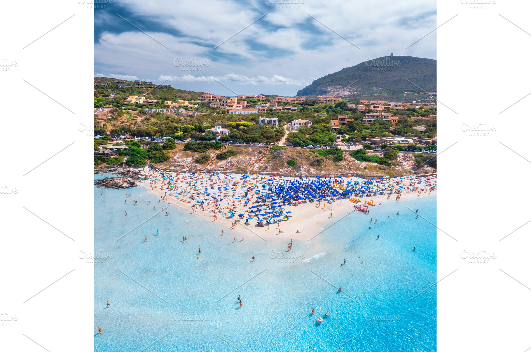 Aerial view of famous La Pelosa, a Nature Photo by den-belitsky