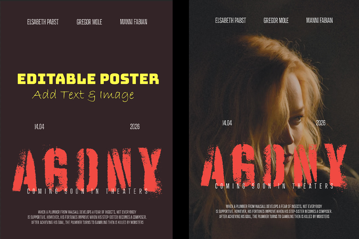 Movie Poster Photoshop Templates, a Social Media Template by Chipshpow Graphics (Photo 2 of 10)