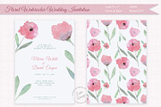 Floral Watercolor Wedding Invitation, an Invitation Template by Love Design (Thumbnail 1 of 7)