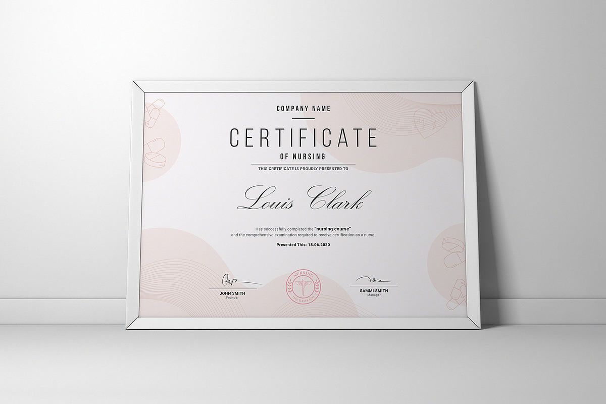 Canva Nursing Training Certificate, a Stationery Template by DesignDevisers (Photo 6 of 10)