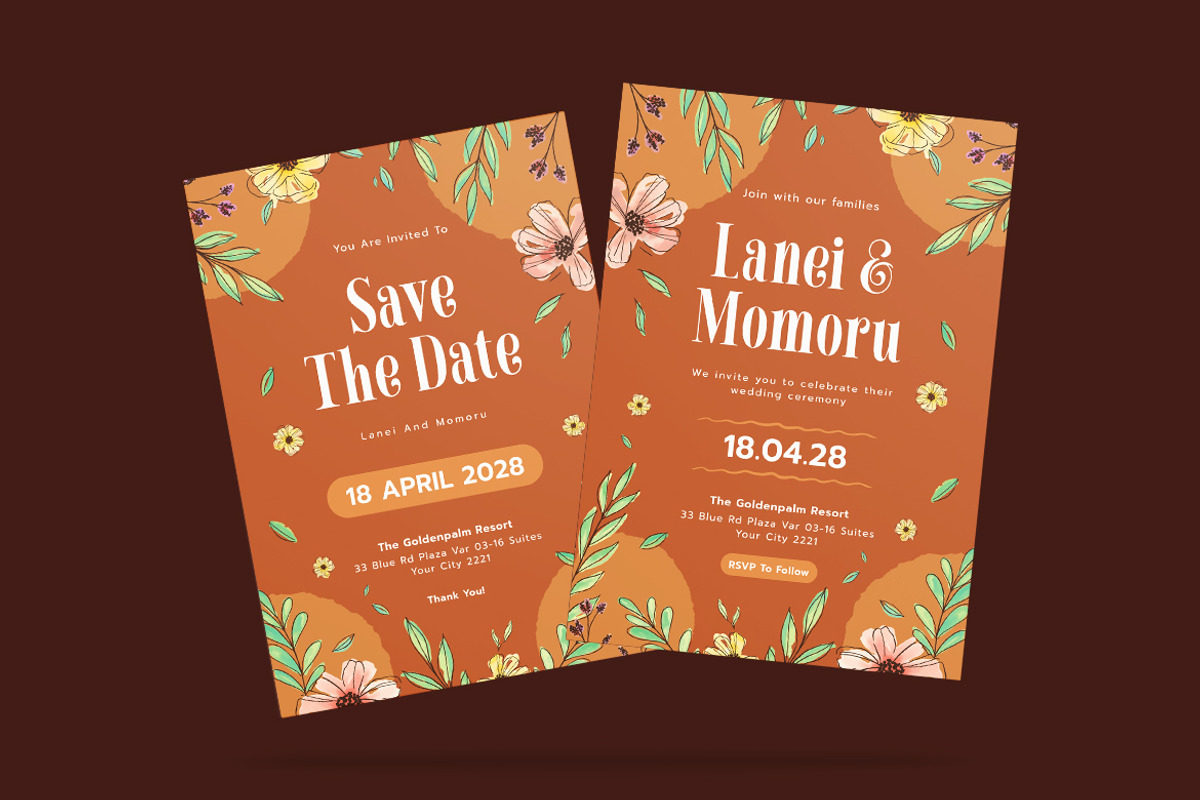 Charming Sketch Floral Wedding, an Invitation Template by iDoodle Studio (Photo 2 of 4)