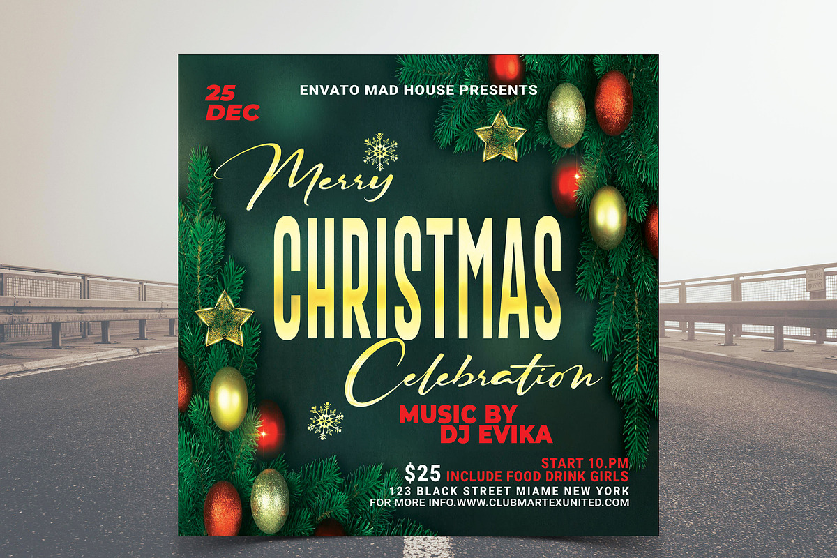 Christmas Flyer Template, a Flyer Template by Poushe Design (Photo 1 of 2)