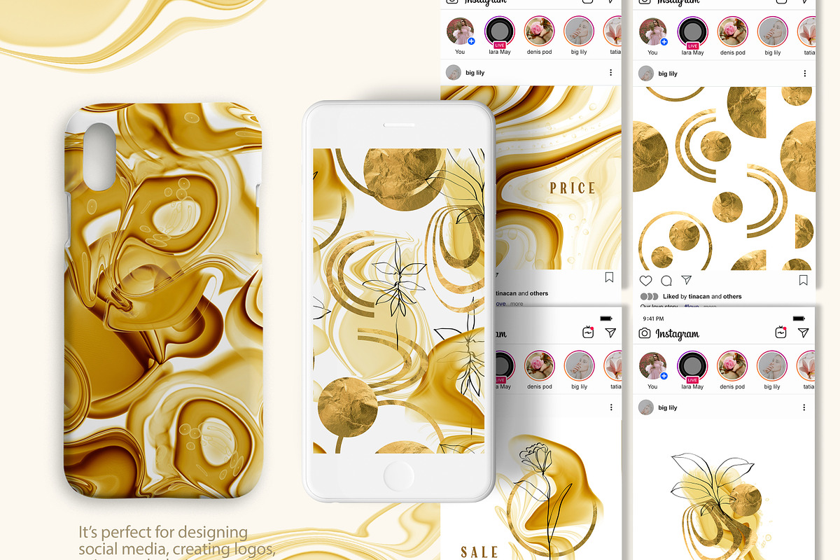 GOLD RUSH abstract collection, a Texture Graphic by Tiana Geo (Photo 13 of 19)