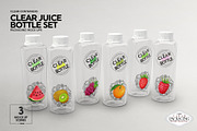 Clear Juice Bottle Sets Mockup, a Packaging Mockup by INCDesign (Thumbnail 6 of 10)