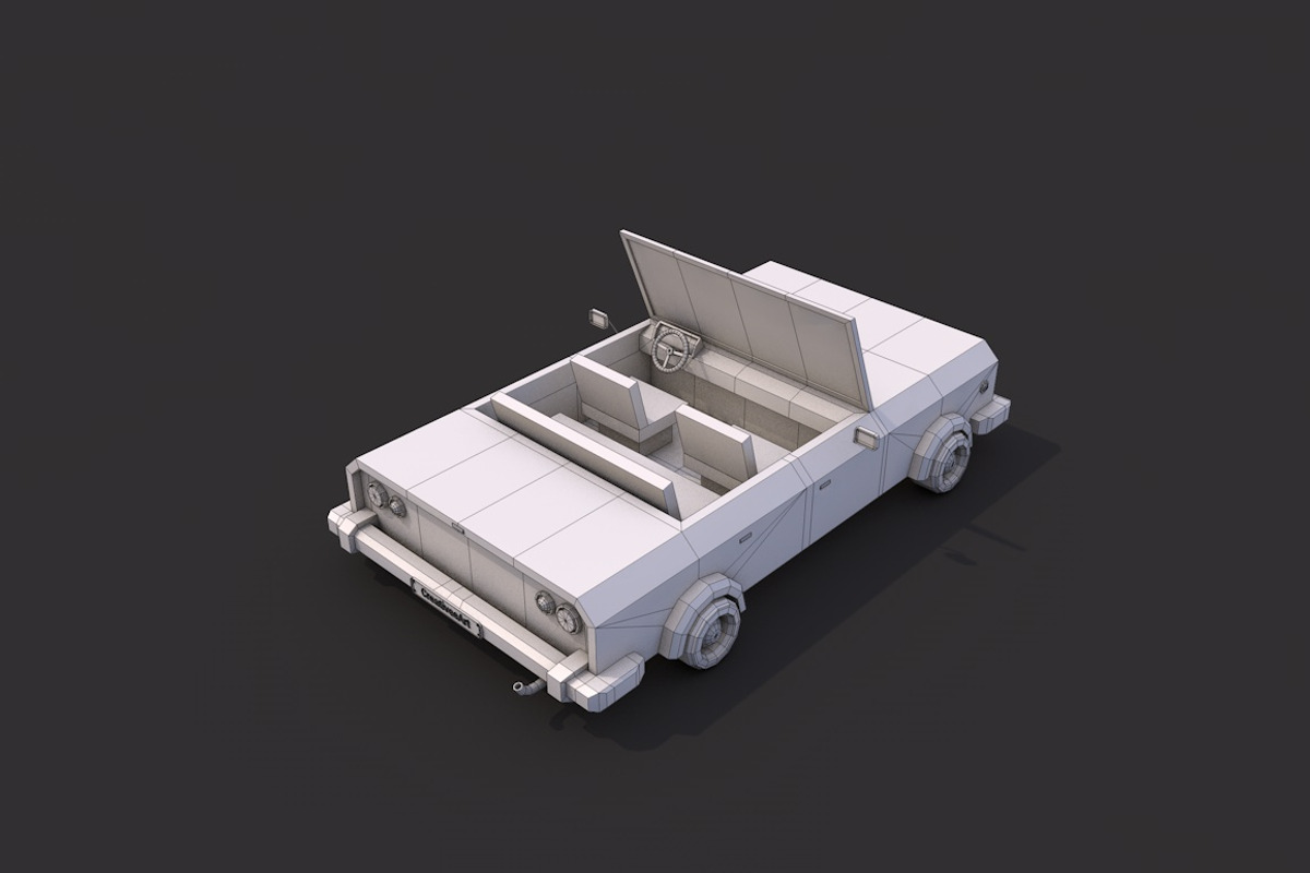 Low Poly Cabriolet, a Cars & Vehicle 3D Model by CreativeeArt (Photo 7 of 8)