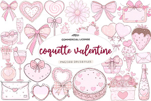 Coquette valentine clip art, an Illustration by CreationArt