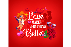 Love makes everything better, a Seasonal Illustration by Vector Tradition