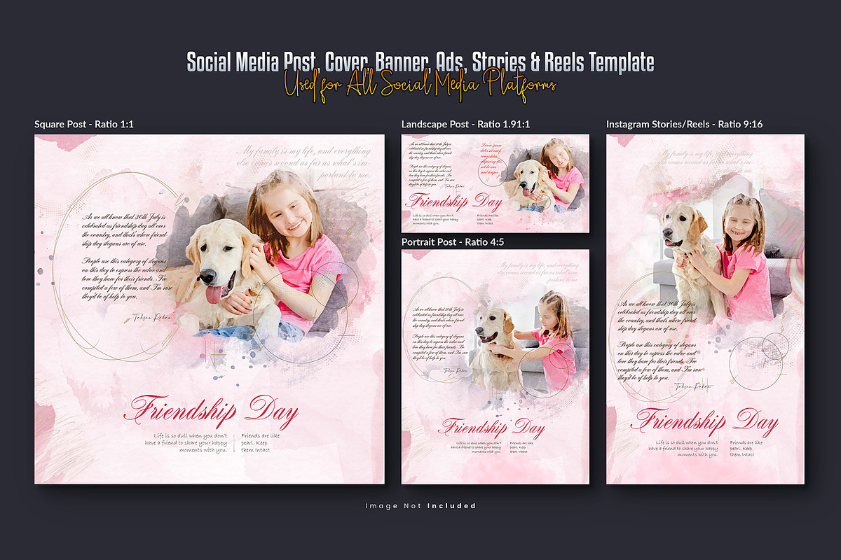 Birthday Photo effect social media, a Social Media Template by Creative_View (Photo 2 of 8)