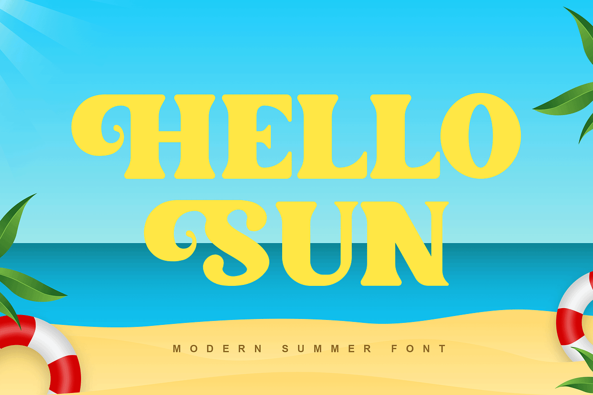 Hello Sun - A Modern Summer Font, a Serif Font by overlaytemplates (Photo 1 of 5)