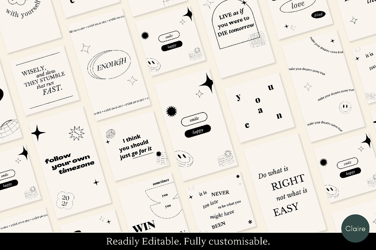 Positive Quotes Social Media Kit, a Social Media Template by Clairee Design Studio (Photo 6 of 7)