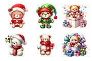 Christmas Teddy Bear Clipart, an Illustration by Design Market (Thumbnail 3 of 5)