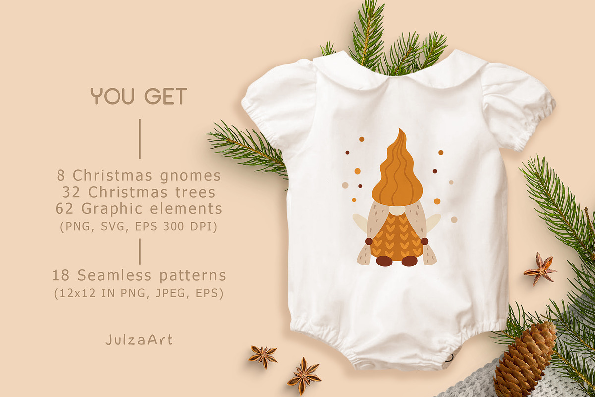 Boho Christmas collection, a Seasonal Illustration by JulzaArt (Photo 2 of 8)