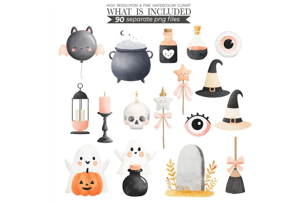 Cute Halloween Clipart - LittleBoo, an Illustration by CharmClipart (Photo 9 of 10)