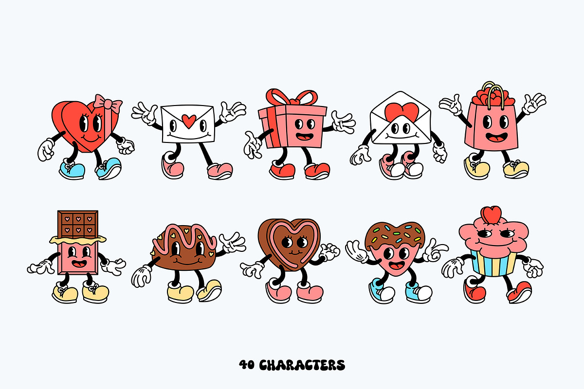 Whimsy Hearts Cartoon Characters, an Illustration by The Isian (Photo 3 of 16)