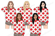 Canada Day Girls Clipart, a Person Illustration by GlamArtZhanna (Thumbnail 2 of 4)