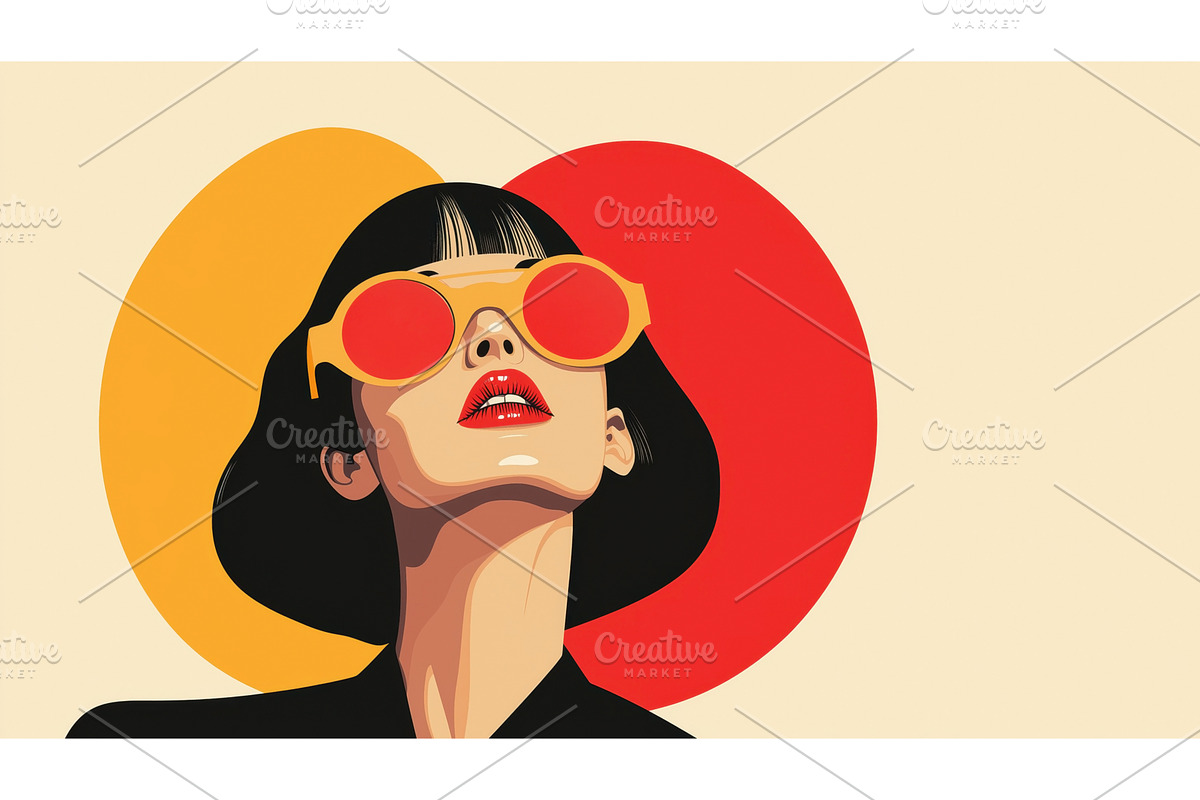 Stylized illustration of a woman, a Person Illustration by Sergey Kotenev