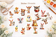 New Year Cute Animal Clipart, an Animal Illustration by Artnoy (Thumbnail 5 of 8)